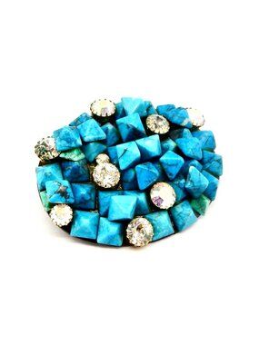 GASOLINE GLAMOUR OVAL TURQUOISE JUNGLE STUD RING🩵✨💫